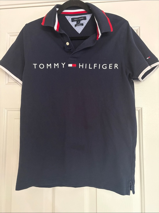 Tommy Hilfiger Other - Tommy Hilfiger Navy Polo with Red & White Accents, Medium slim fit